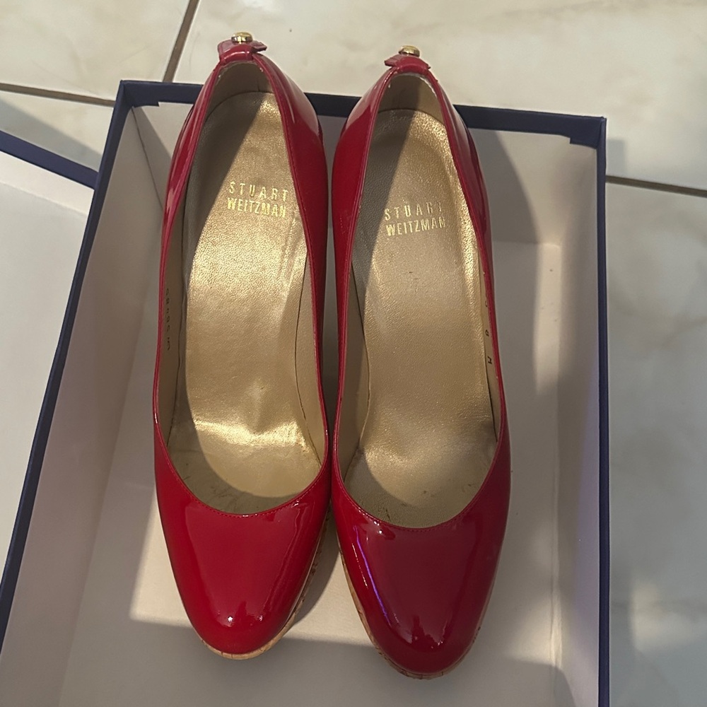 Stuart Weitzman Glossy Red Heels